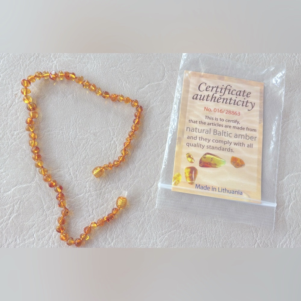 Authentic Natural Amber Beaded Necklace - 13”